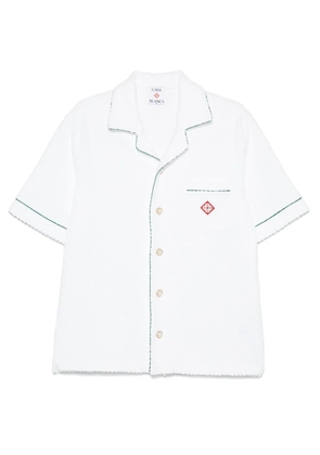 Casablanca monogram-embossed towelling shirt - White