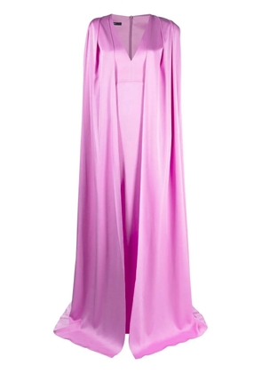 Alex Perry V-neck cape gown - Purple