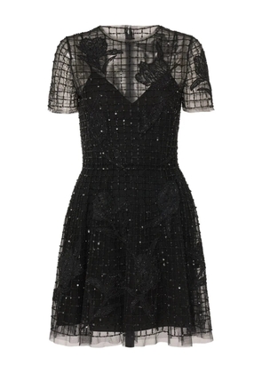 Carolina Herrera embroidered tulle mini dress - Black