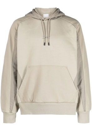 Reebok logo-embroidered cotton hoodie - Neutrals