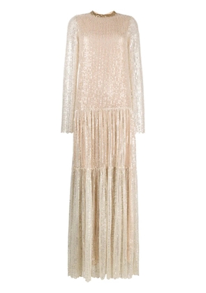 Giambattista Valli tiered sequinned gown - Neutrals