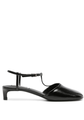 Jil Sander T-bar leather pumps - Black