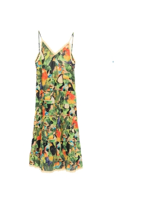 FARM Rio Bird Leaves ruffled maxi dress - Green