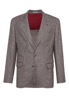 Brunello Cucinelli houndstooth blazer - Brown