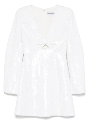 Self-Portrait sequin mini dress - White