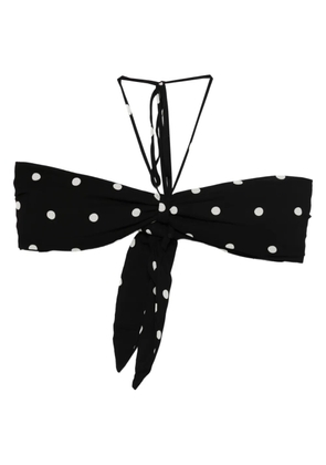 Adriana Degreas polka-dot tie-fastening bikini top - Black