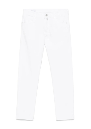 Incotex logo-patch tapered trousers - White