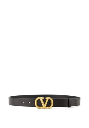 Valentino Garavani VLogo leather belt - Black