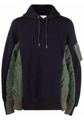 sacai bomber jacket hybrid panelled hoodie - Blue