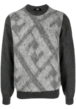 FENDI FF-motif knitted jumper - Grey