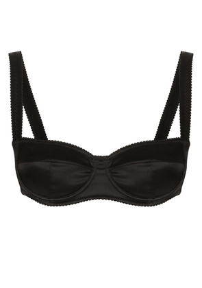 Dolce & Gabbana satin-finish balconette-style bra - Black