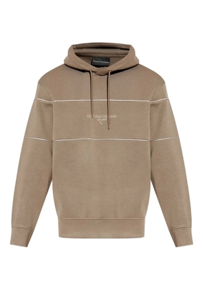 Emporio Armani logo-print hoodie - Neutrals
