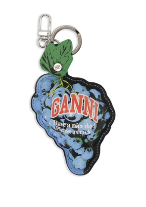 GANNI logo keyring - Blue