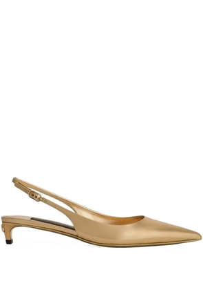 Dolce & Gabbana 30mm leather slingback pumps - Gold