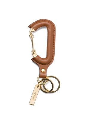 Prada leather keychain - Brown