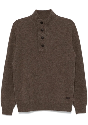 Barbour logo-patch sweater - Brown