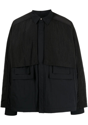 Juun.J panelled lightweight shirt jacket - Black