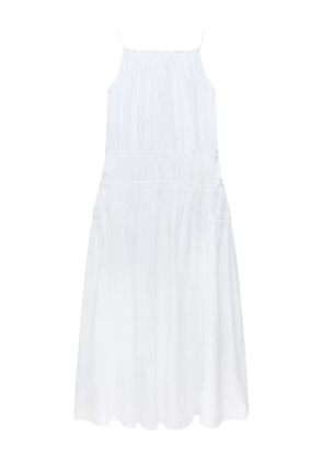 Another Tomorrow gathered scoop-back dress - White