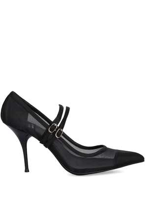Jeffrey Campbell mesh-panel pointed-toe pumps - Black