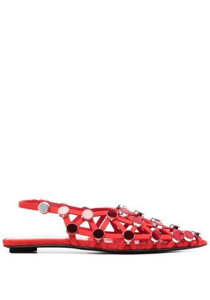 The Attico Grid ballet flats - Red
