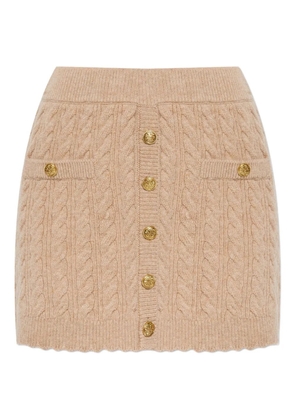 LoveShackFancy Berritt cable-knit button mini skirt - Neutrals
