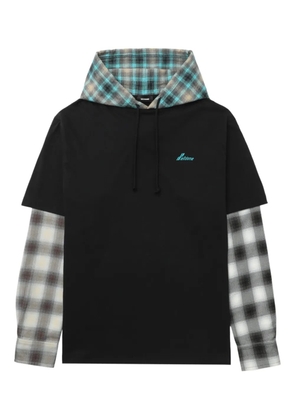 We11done plaid-insert cotton sweatshirt - Black