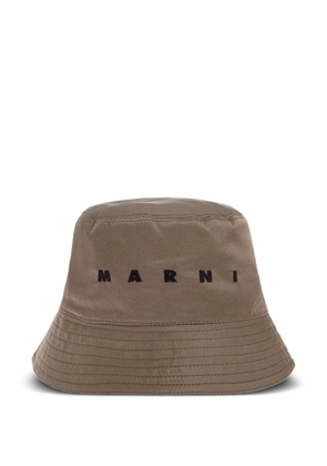 Marni logo-embroidered bucket hat - Brown