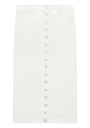 Courrèges low-rise denim midi skirt - White