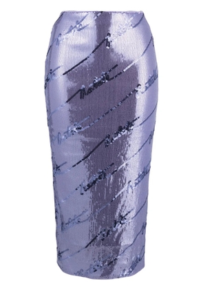 ROTATE BIRGER CHRISTENSEN sequinned midi skirt - Purple