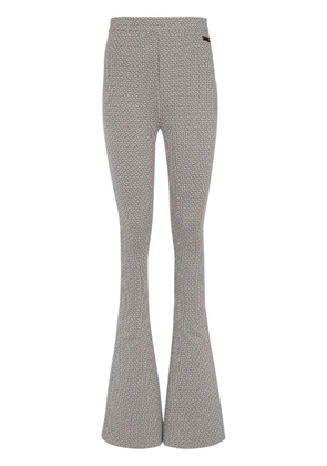 Balmain monogram jacquard flared trousers - Grey