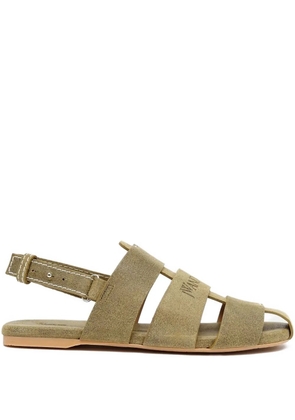 JW Anderson suede flat sandals - Green
