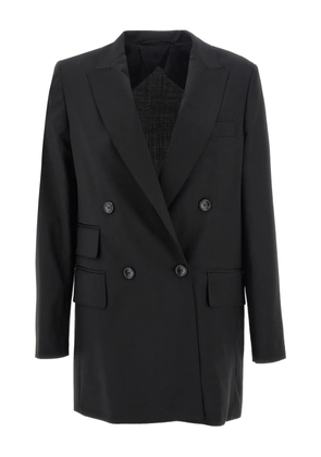 Max Mara double-breasted wool blazer - Black