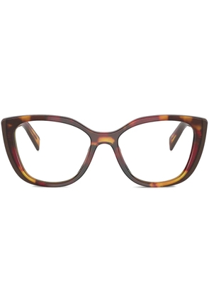 Prada Eyewear oversized-frame glasses - Brown