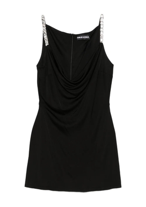 David Koma crystal-embellished cowl-neck dress - Black