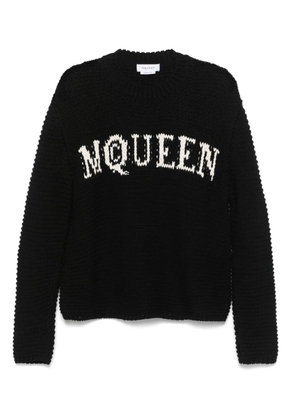 Alexander McQueen logo-intarsia sweater - Black