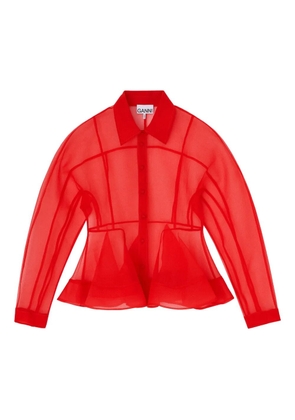 GANNI long-sleeve shirt - Red