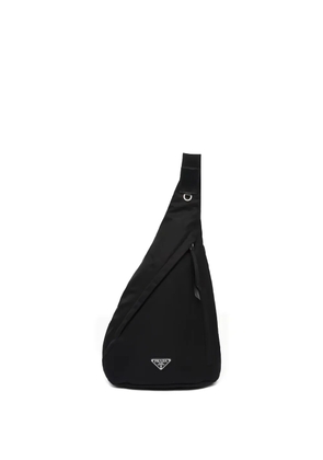 Prada triangular logo-plaque backpack - Black