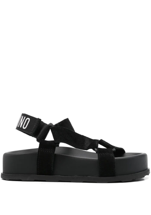 Moschino logo-embroidered sandals - Black
