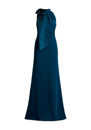 Tadashi Shoji bow-detail halter-neck maxi dress - Blue