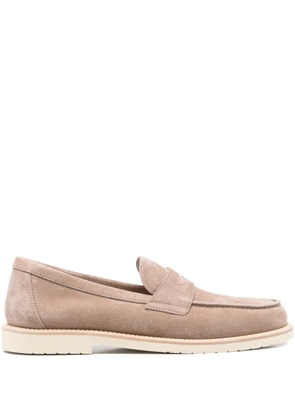 Brunello Cucinelli flat leather loafers - Neutrals