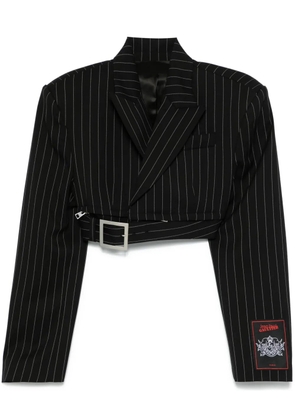 Jean Paul Gaultier pinstriped cropped blazer - Black