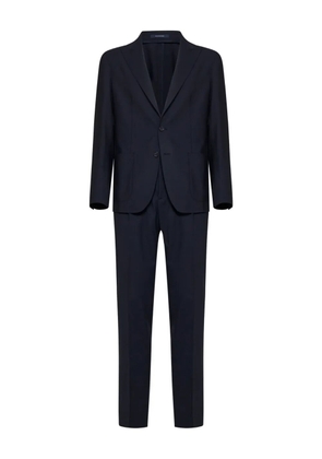 Tagliatore peak-lapels drawstring suit - Blue