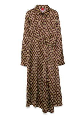 HUGO geometric-pattern midi dress - Purple