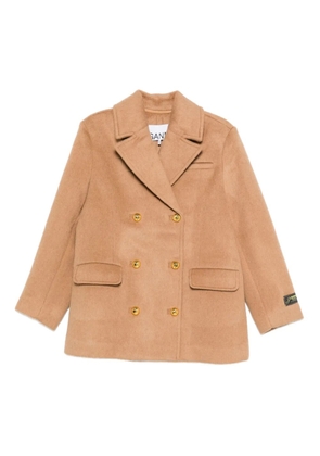 GANNI double-breasted jacket - Neutrals