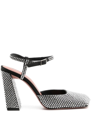 Amina Muaddi 95mm Charlotte crystal-embellished sandals - Silver