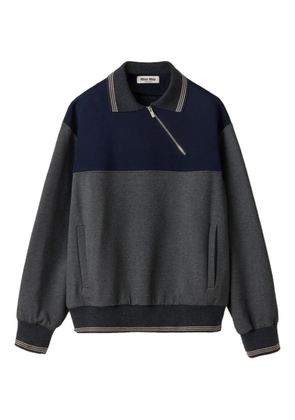 Miu Miu polo-neck zipped sweatshirt - Grey