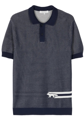 Maison Kitsuné Fox-motif cotton polo shirt - Blue