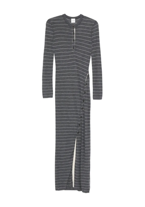 Nanushka Dakoa striped button-front maxi dress - Grey