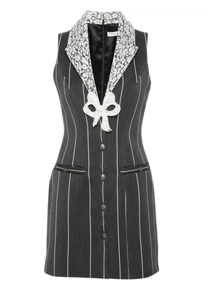 Alessandra Rich sleeveless pinstripe mini dress - Grey
