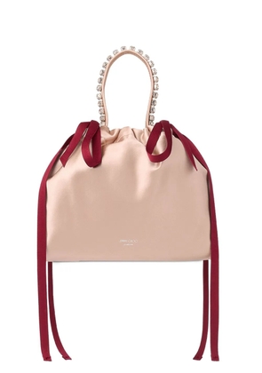 Jimmy Choo crystal-detail drawstring bucket bag - Pink